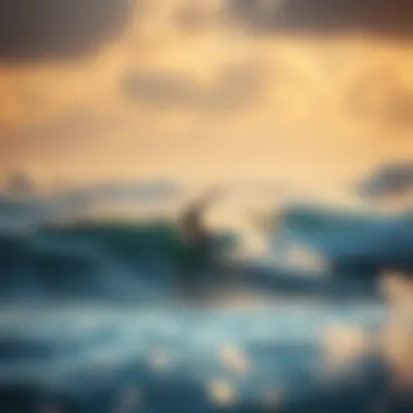 Surfing During Powerful Winds Surfing during powerful winds at the coast