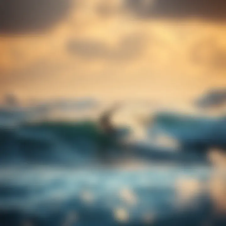 Surfing During Powerful Winds Surfing during powerful winds at the coast