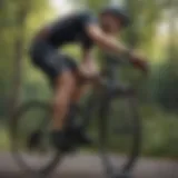 Illustration of a cyclist demonstrating proper body alignment on a bike.