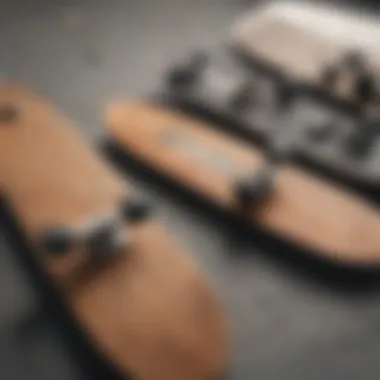 Different skateboard sizes displayed side by side showcasing their unique dimensions