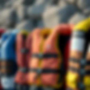 Variety of Life Vest Types A collection of various life vest types displayed side by side.