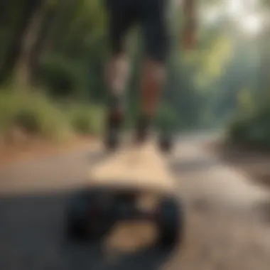 Rider navigating different terrains on a longboard