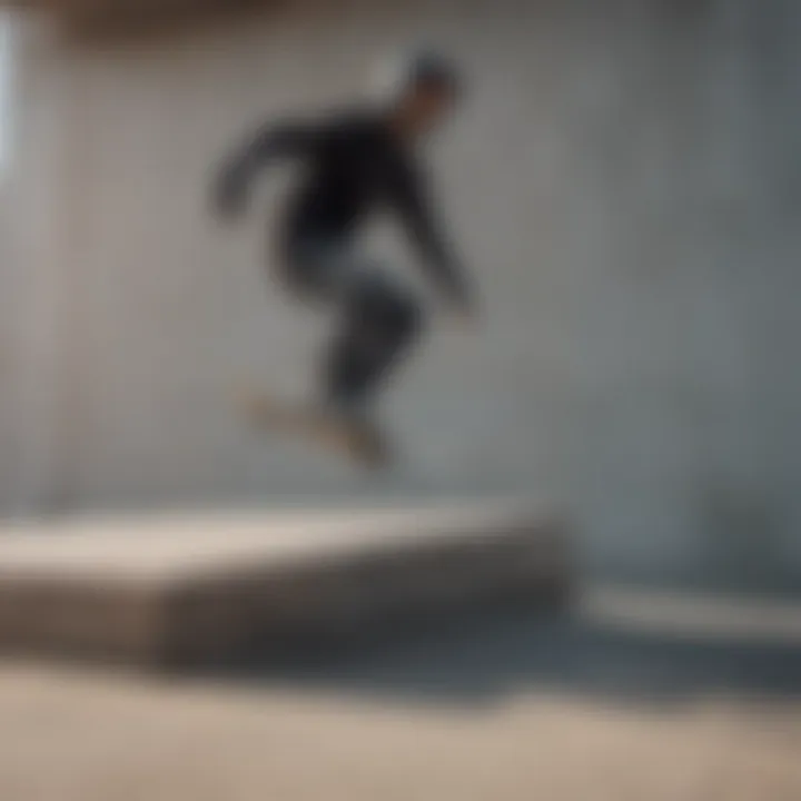 Scooter rider performing tricks on a rail at a skate park