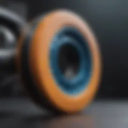 Detailed view of skateboard wheel spacer