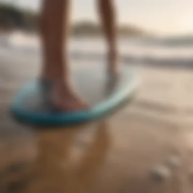 Diagram showing optimal stomp pad placement on a surfboard