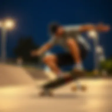 Performance of the 31 x 8 Skateboard in Action A skateboarder performing tricks on a 31 x 8 skateboard