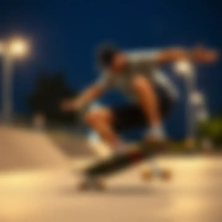 Performance of the 31 x 8 Skateboard in Action A skateboarder performing tricks on a 31 x 8 skateboard