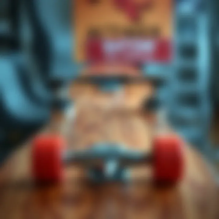 Detailed View of 8.5 Skateboard Deck Detailed view of an 8.5 skateboard deck showcasing its dimensions