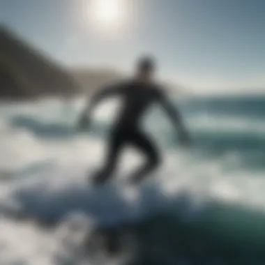 Embracing the Ocean: An Extreme Sports Perspective Extreme athlete navigating ocean waves, symbolizing overcoming fear