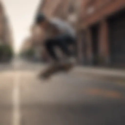 A vibrant skateboarding session showcasing dynamic tricks in an urban environment.