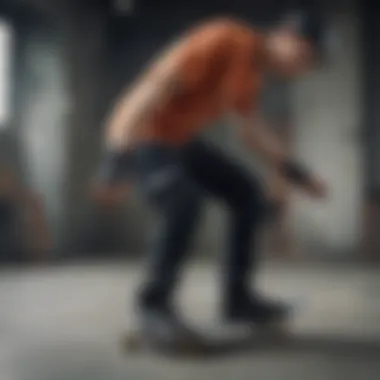 Skateboarder in Action with TSG Elbow Pads A skateboarder wearing TSG elbow pads during a trick.