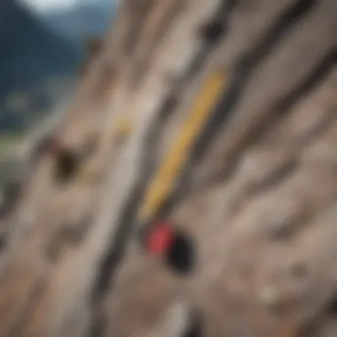 Wind direction indicator on a climbing route