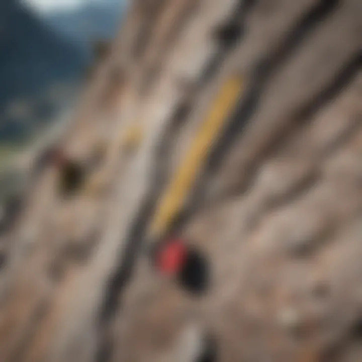 Wind direction indicator on a climbing route