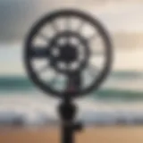 Anemometer measuring wind speed at a surf spot