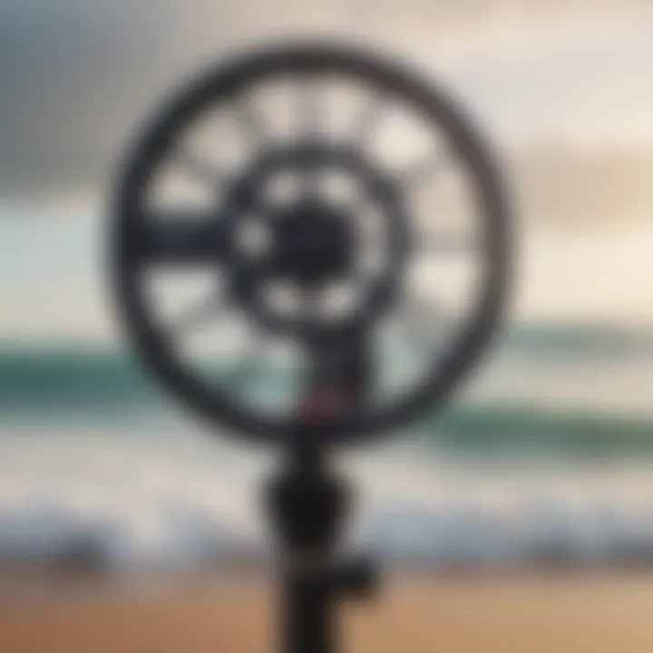 Anemometer measuring wind speed at a surf spot