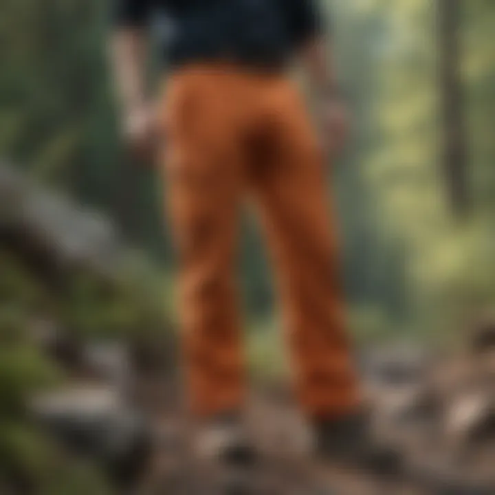 Person wearing Unionbay utility pants in a rugged outdoor setting