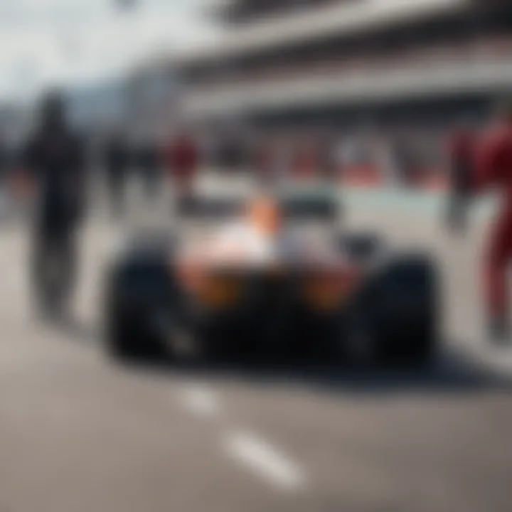 Drivers lining up on the starting grid, ready for the race