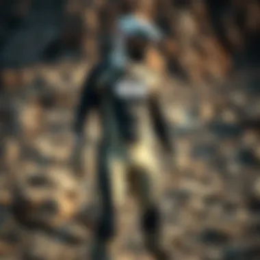 Vans bodysuit displayed against a backdrop of rugged outdoor terrain