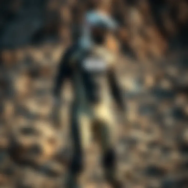 Vans bodysuit displayed against a backdrop of rugged outdoor terrain