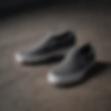 Sleek Aesthetic of the Vans Classic Slip-On Vans Classic Slip-On Charcoal showcasing its sleek design