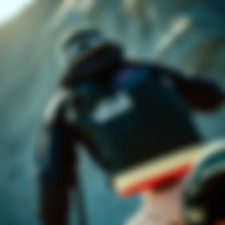 Athlete using a Vans drawstring backpack during an extreme sport activity