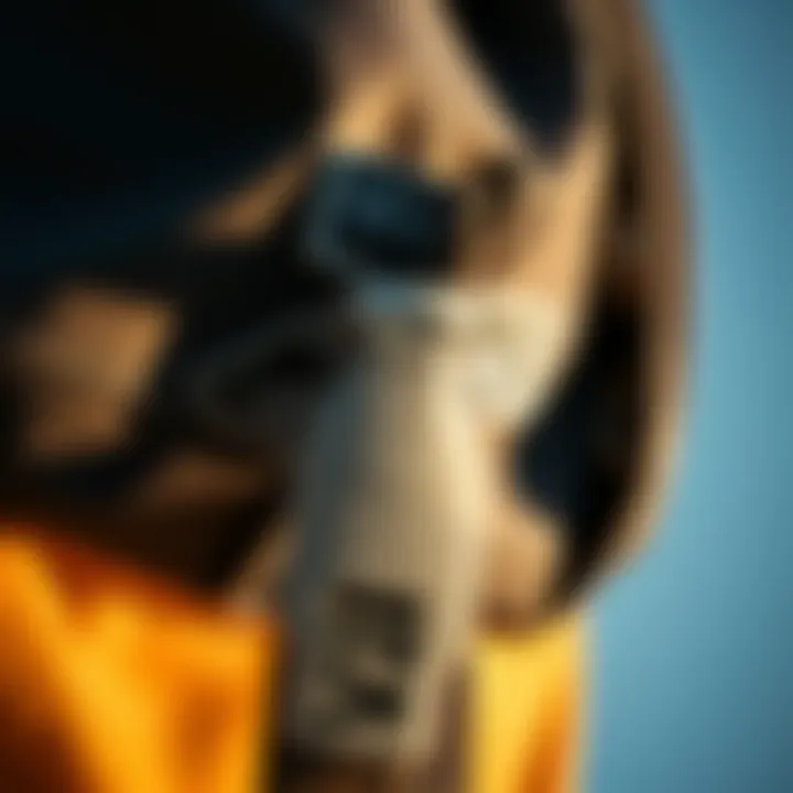 Close-up of the unique features of a Vans drawstring backpack