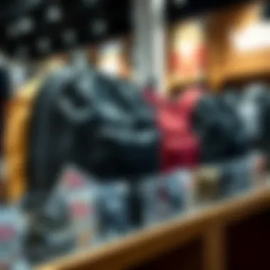 Vans drawstring backpacks displayed in a retail environment