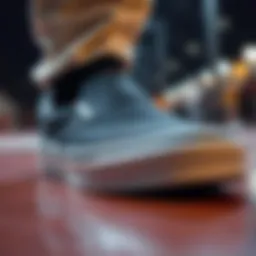 Close-up view of Vans extra cushion slip-ons showcasing innovative cushioning technology
