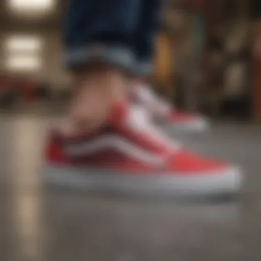 Performance in Motion: Vans Old Skool Checker in Skateboarding A skateboarder wearing Vans Old Skool Checker in action