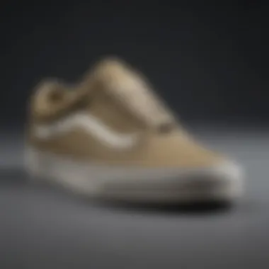 Close-up of Vans Old Skool Khaki design details