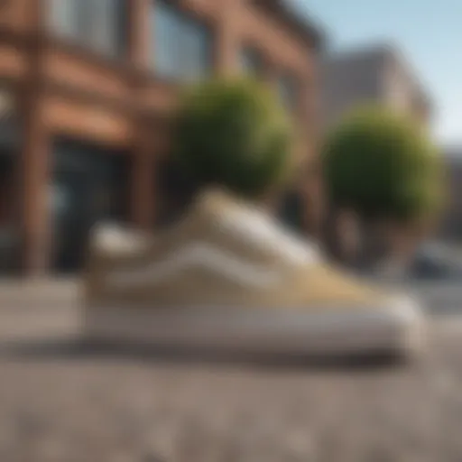 Vans Old Skool Khaki on a skateboard