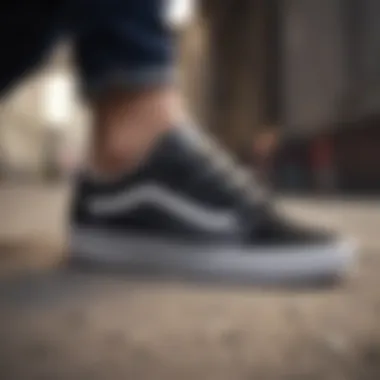 Fashionable styling of Vans Old Skool Velcro for casual wear