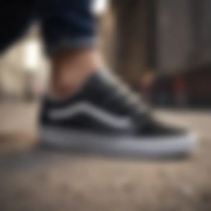 Fashionable styling of Vans Old Skool Velcro for casual wear