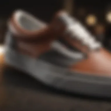 Close-up of Vans shoes highlighting unique design features