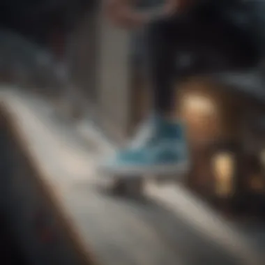 Performance of Skaters Using Vans Skate Hi Comfycush Skater performing tricks while wearing Vans Skate Hi Comfycush