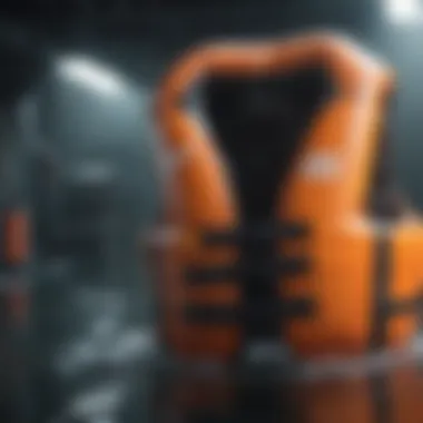 Activation Mechanism of Water Activated Inflatable Life Vest Detailed view of the activation mechanism of a life vest.