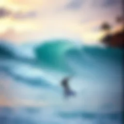 A modern wave pool in action with surfers riding artificial waves.