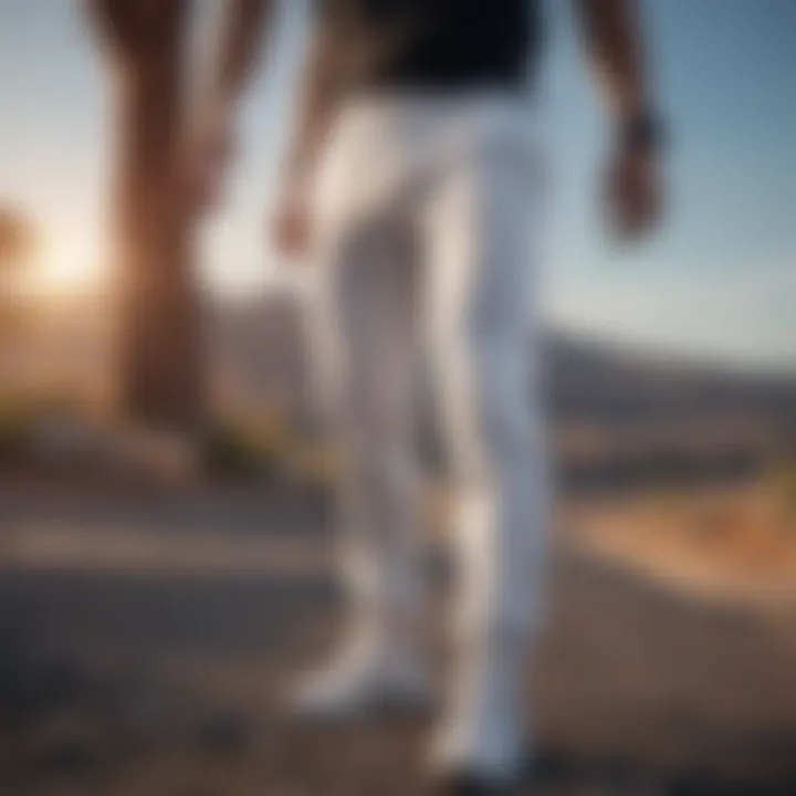 Variety of white sweatpants styles for extreme sports