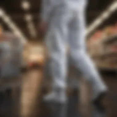 Shopping for White Sweatpants Shopping cart filled with white sweatpants and accessories