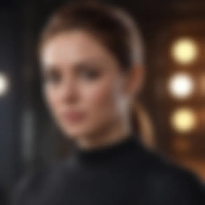 Diverse design variations in black crew neck sweaters