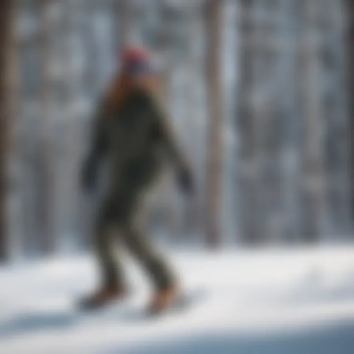 Snowboarder showcasing camo pants in action