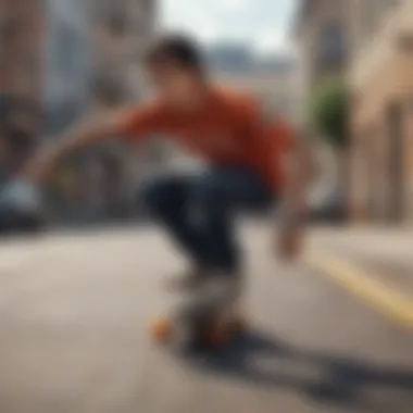 Youth engaging in skateboarding while wearing stylish shirts