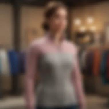 Trendy Zip-Up Sweater Display Stylish zip-up sweater on a mannequin in a boutique setting